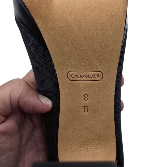 Coach Black High Stiletto Peep-Toe Heels - Picture 6 of 8